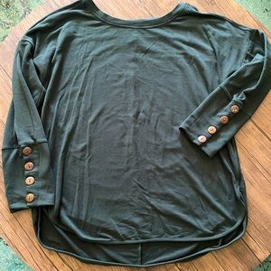 Beautiful teal sweatshirt like top with buttons